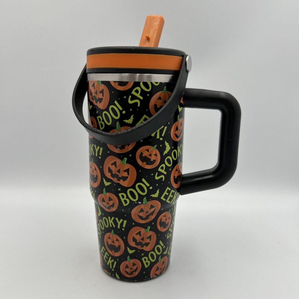 Ashland Halloween 20 oz Stainless Steel Insulated Tumbler Pumpkin Spooky Handle